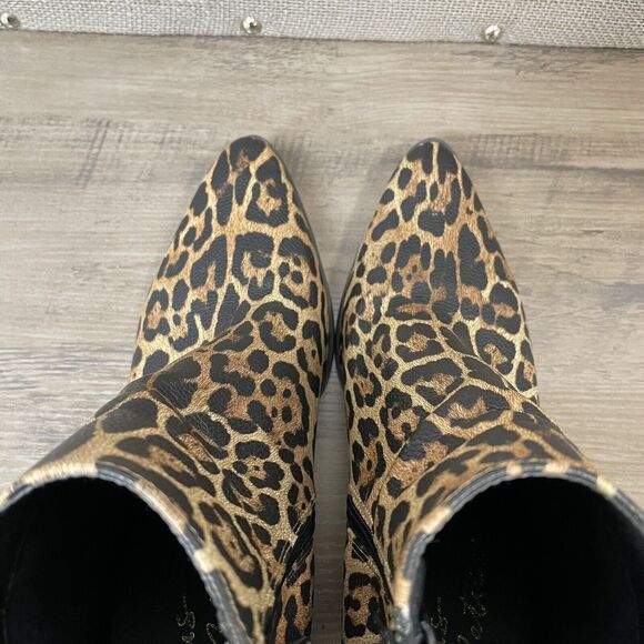 Lulus X Matisse Boots Womens 8M Spirit Ankle Booties Heel Animal Print Jaguar - Picture 5 of 10
